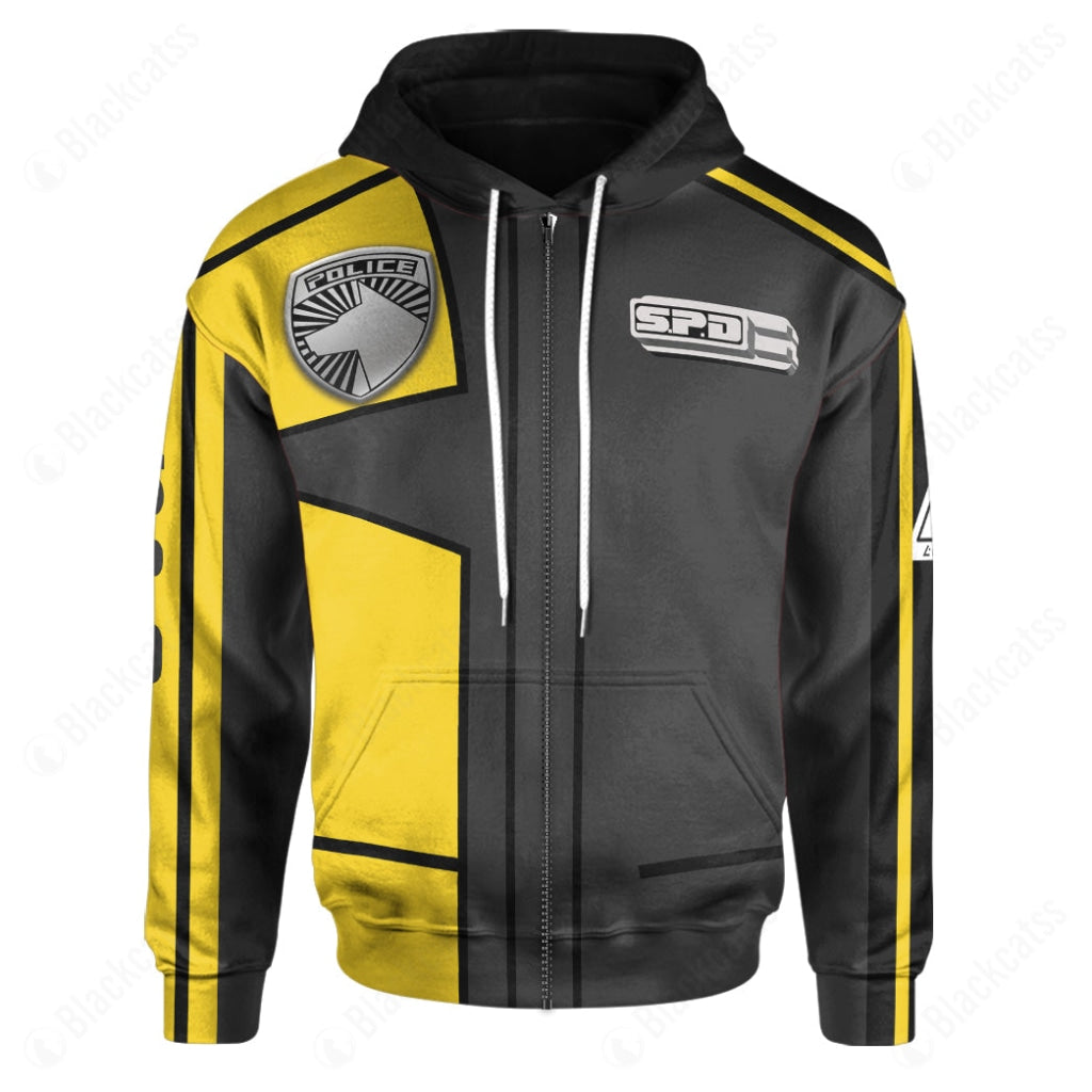 S.P.D Power Rangers Uniform Yellow Ranger Costume Cosplay Hoodie Tracksuiit Sweatpants Cosplaytracksuit - Image 4