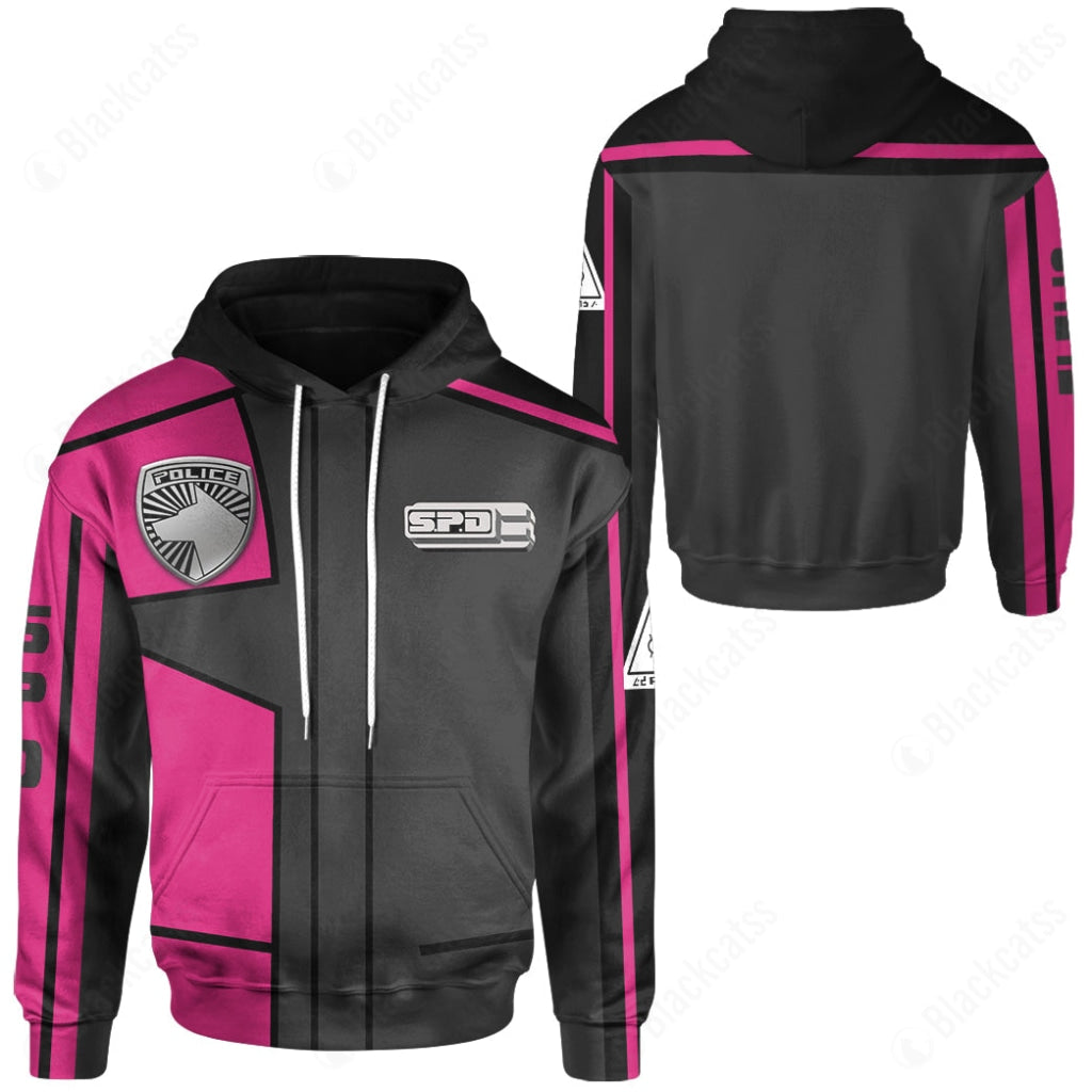 S.P.D Power Rangers Uniform Pink Ranger Costume Cosplay Hoodie Tracksuiit Sweatpants Cosplaytracksuit - Image 3
