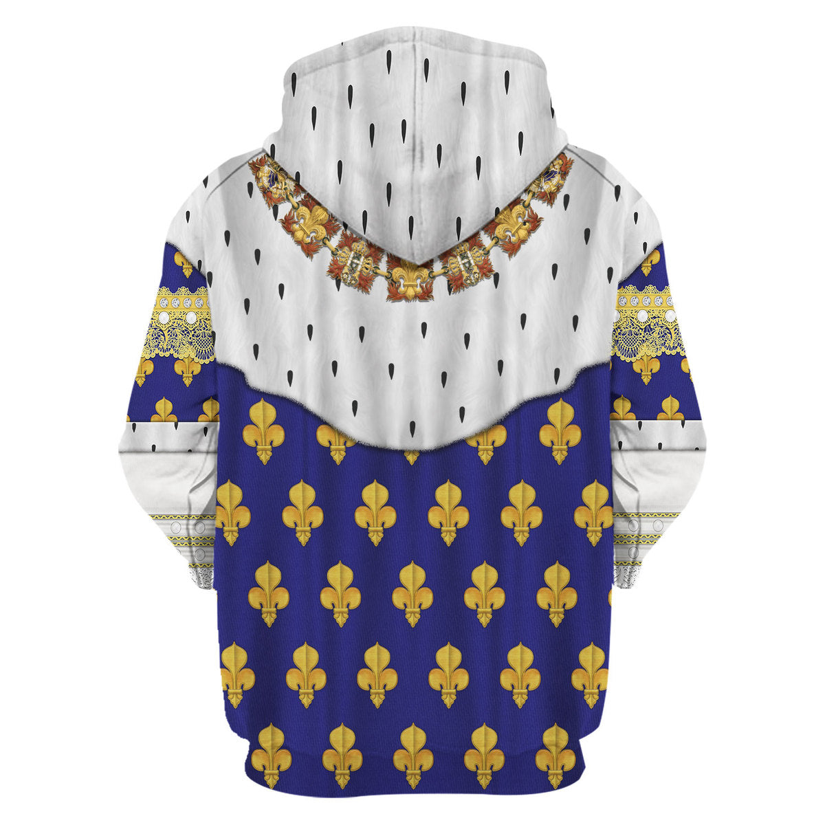 Louis Xv Of France In Coronation Robes Costume All Over Print Cosplay Hoodie  Tracksuit - Image 3