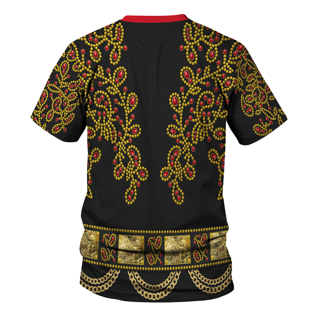Elvis Spanish Flower Black With Red Stones Costume Hoodie Tracksuiit Sweatpants Cosplay - Image 4