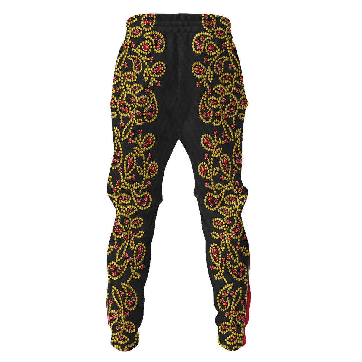 Elvis Spanish Flower Black With Red Stones Costume Hoodie Tracksuiit Sweatpants Cosplay - Image 5