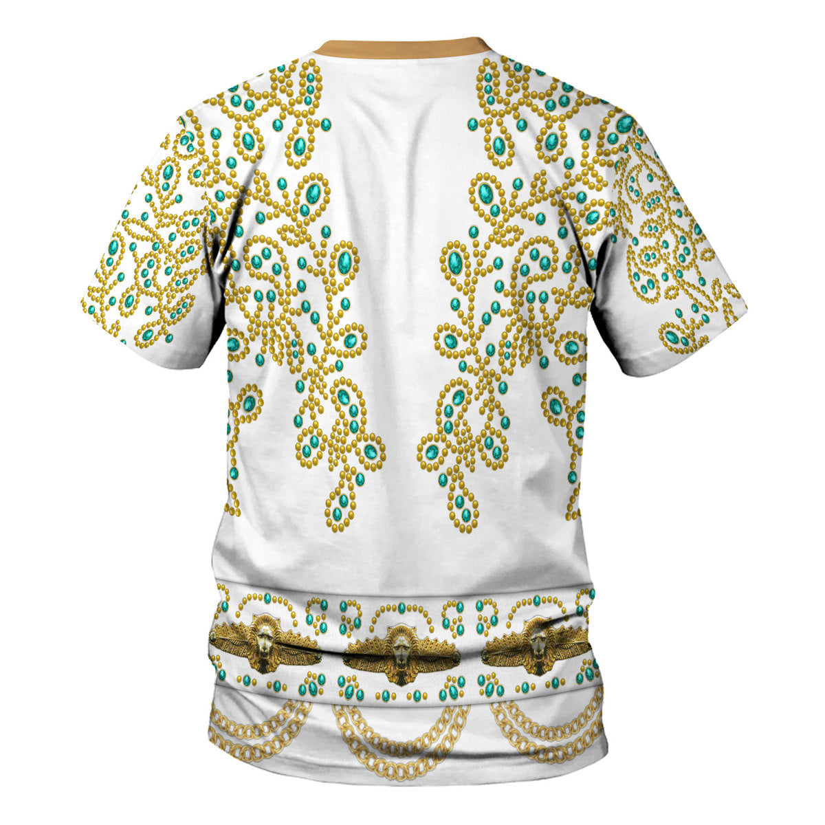 Elvis Spanish Flower White With Green Stones Costume Hoodie Tracksuiit Sweatpants Cosplay - Image 4
