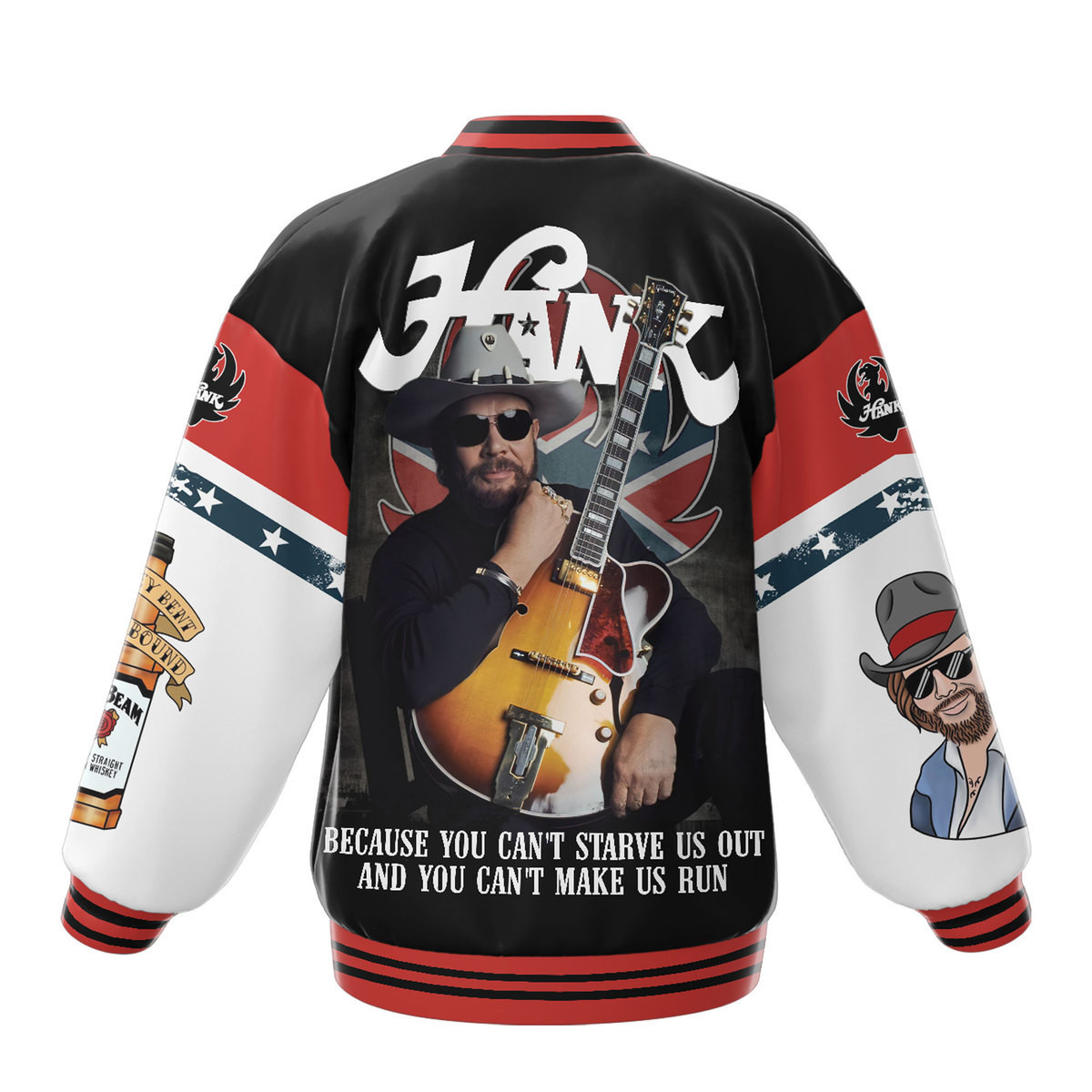 Hank Williams Jr Special Baseball Jacket - Image 3