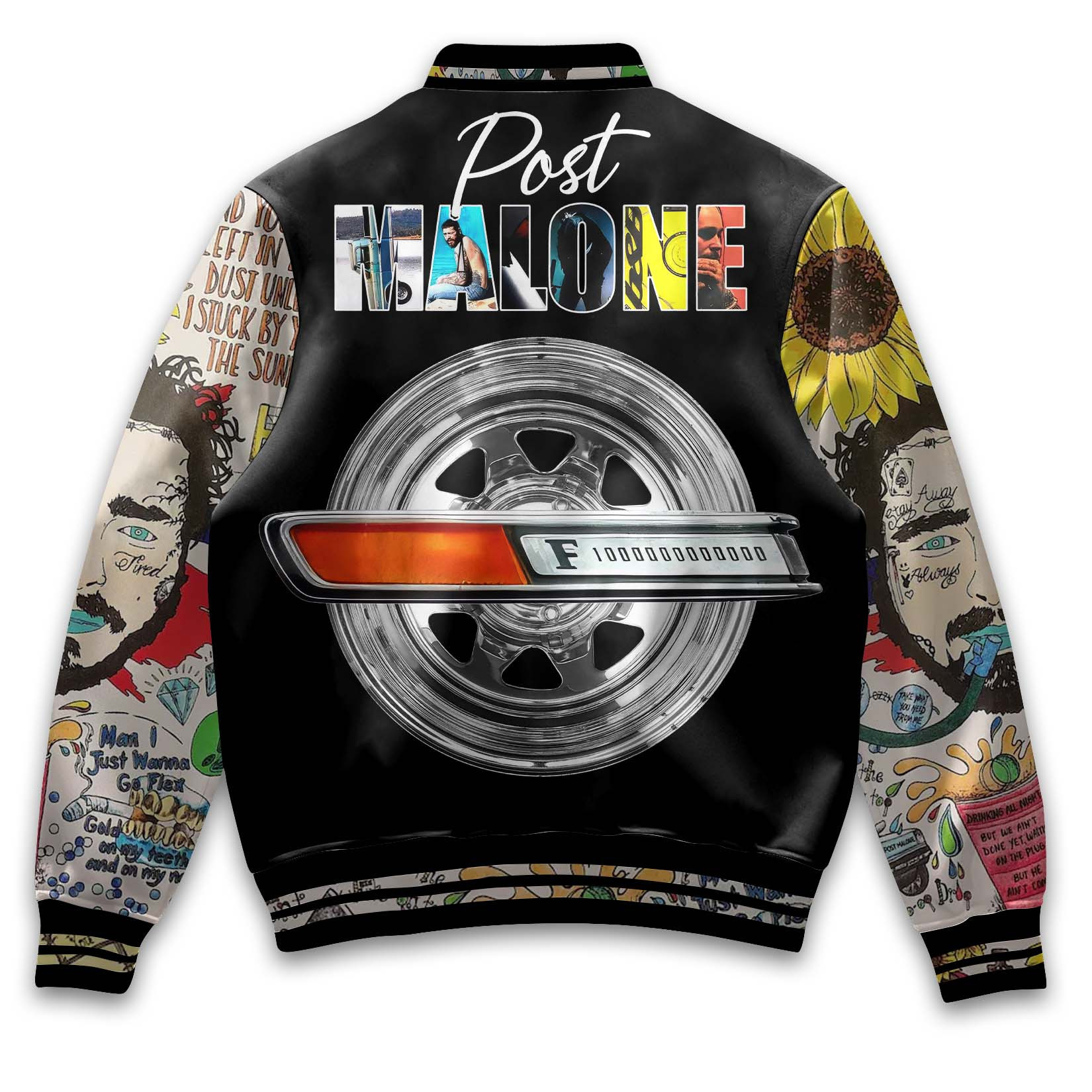 Post Malone Merch CD Tracklist Special Baseball Jacket - Image 3