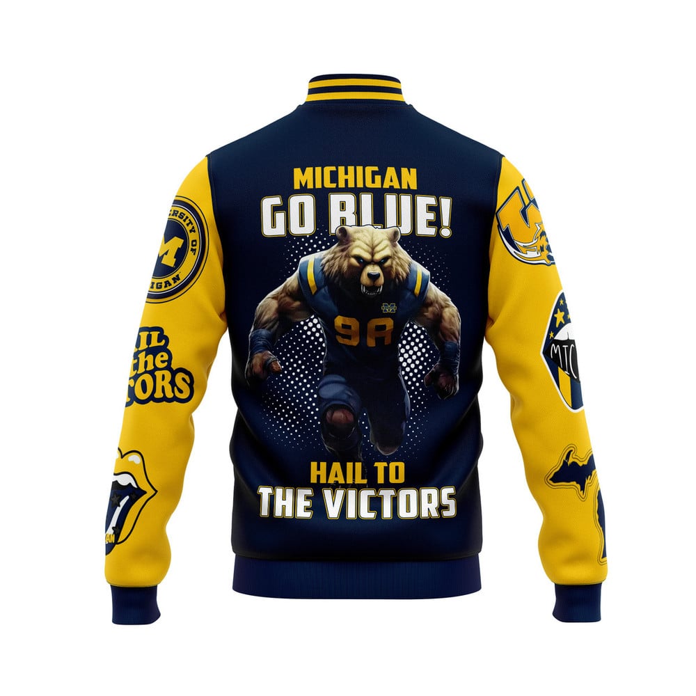 Michigan Wolverines NCAA Baseball Jacket For Fan - Image 3