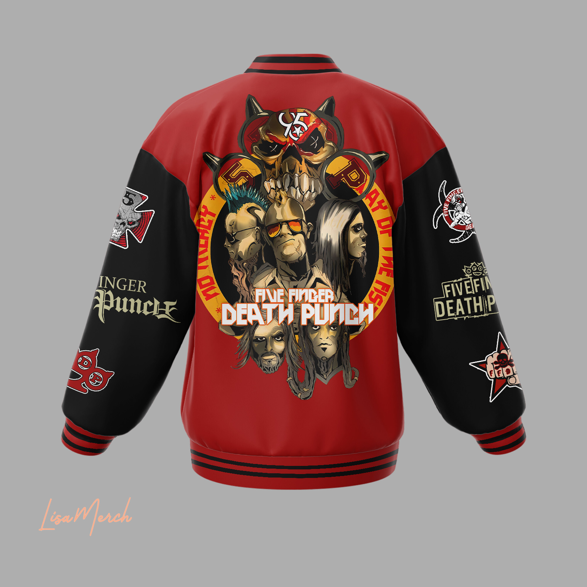 Five Finger Death Punch New Bomber Baseball Jacket For Fan - Image 3