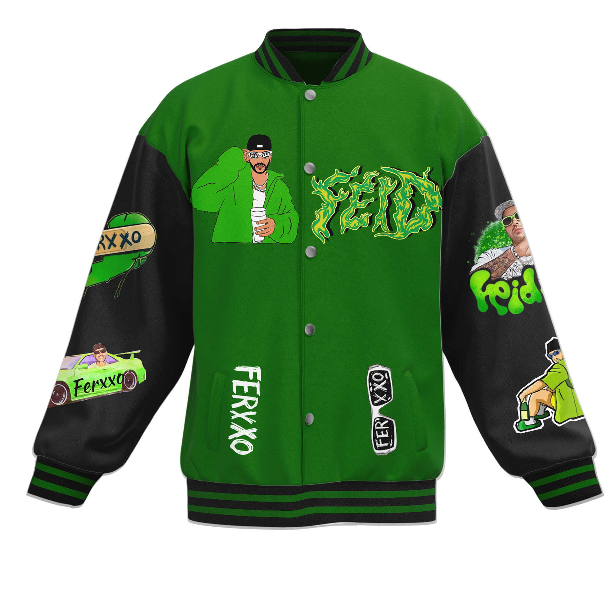 Feid New Bomber Baseball Jacket For Fan - Image 3