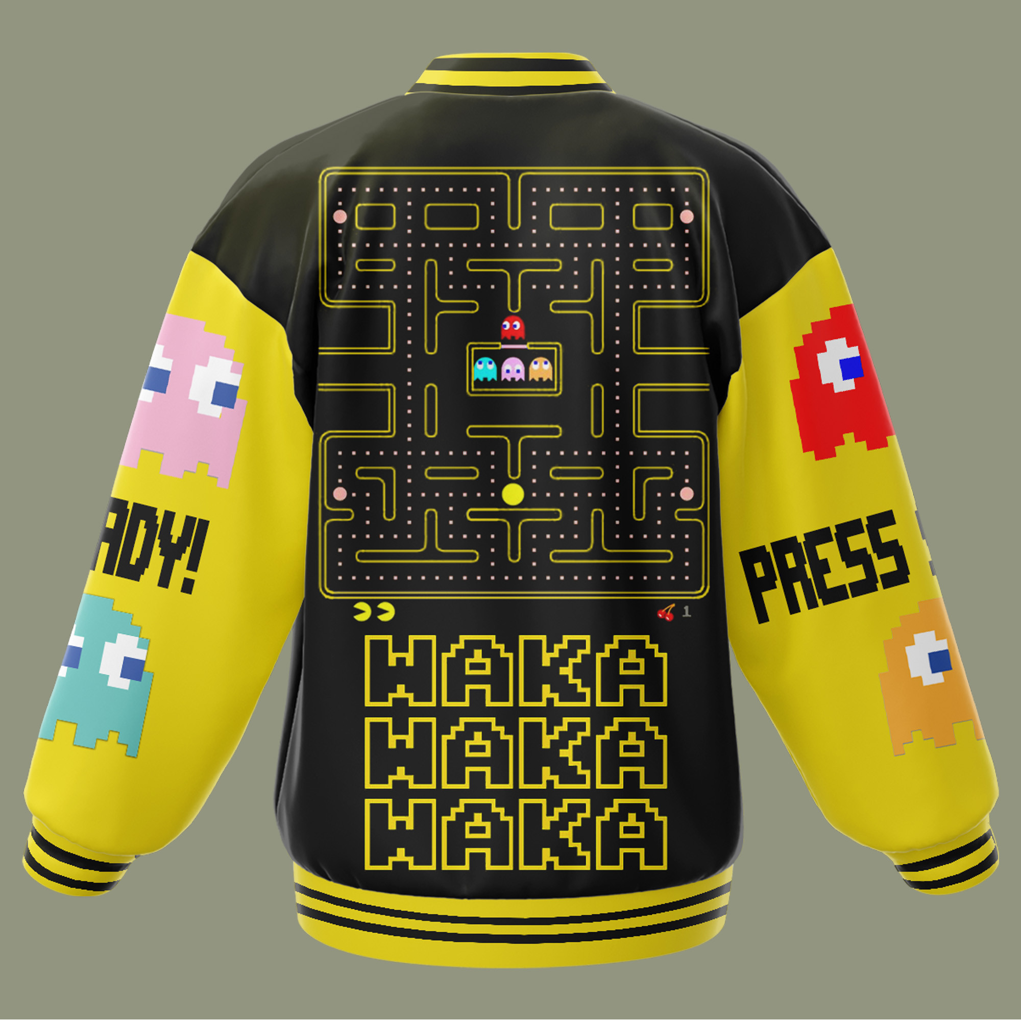 Pac Man New Bomber Baseball Jacket For Fan - Image 3