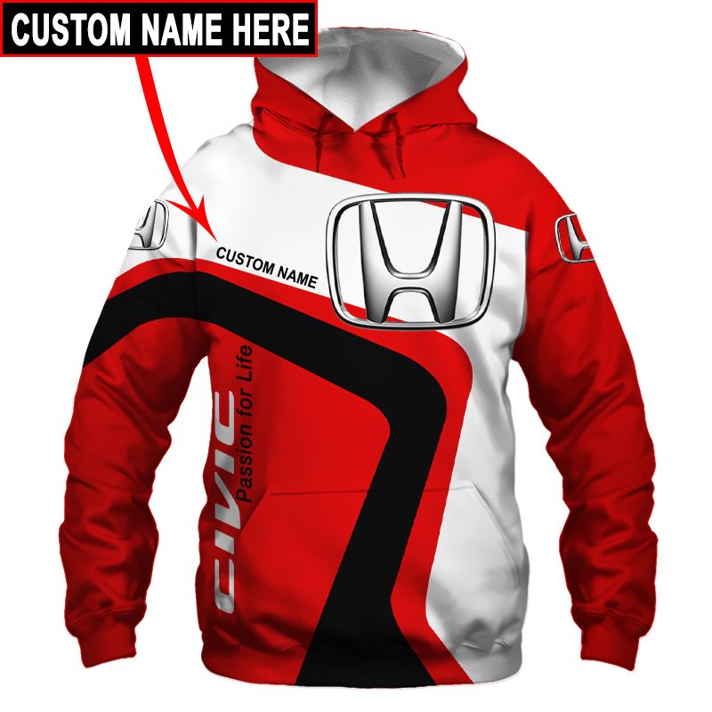 Honda T-Shirt Hoodie Apparel 3D  Full Printing Clothing, Shirt, Hoodie, Zip Hoodie, Down Jacket, Short, Jogger, Bomber Jacket Apparel - Image 3