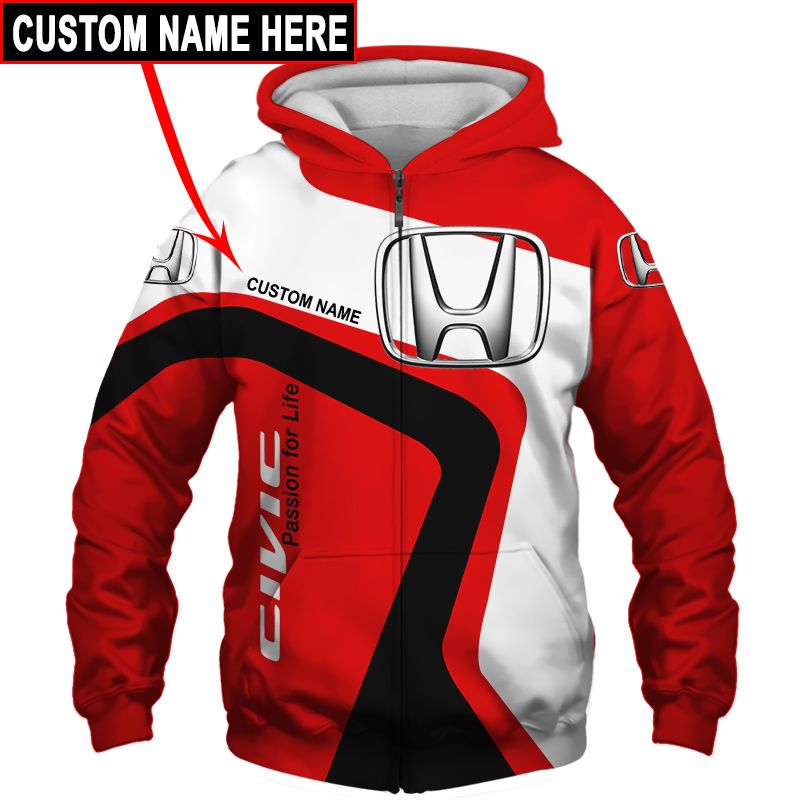 Honda T-Shirt Hoodie Apparel 3D  Full Printing Clothing, Shirt, Hoodie, Zip Hoodie, Down Jacket, Short, Jogger, Bomber Jacket Apparel - Image 4
