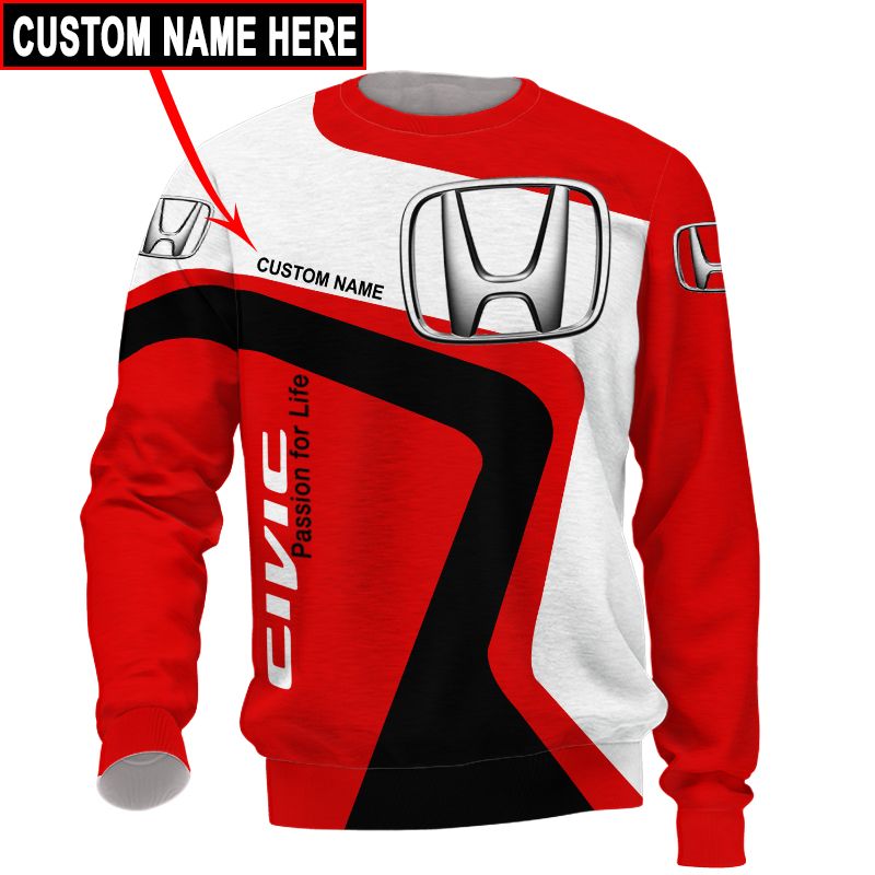 Honda T-Shirt Hoodie Apparel 3D  Full Printing Clothing, Shirt, Hoodie, Zip Hoodie, Down Jacket, Short, Jogger, Bomber Jacket Apparel - Image 5