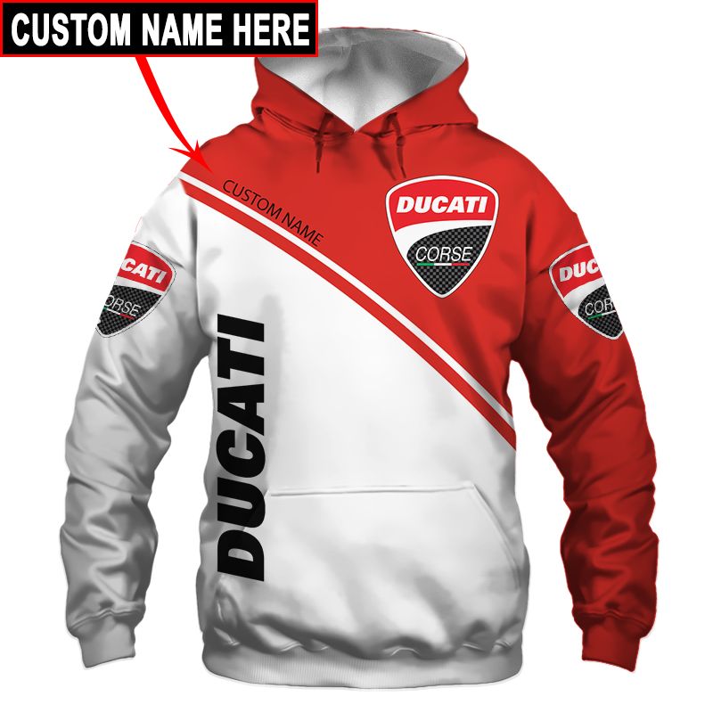 Ducati T-Shirt Hoodie Apparel 3D  Full Printing Clothing, Shirt, Hoodie, Zip Hoodie, Down Jacket, Short, Jogger, Bomber Jacket Apparel - Image 3