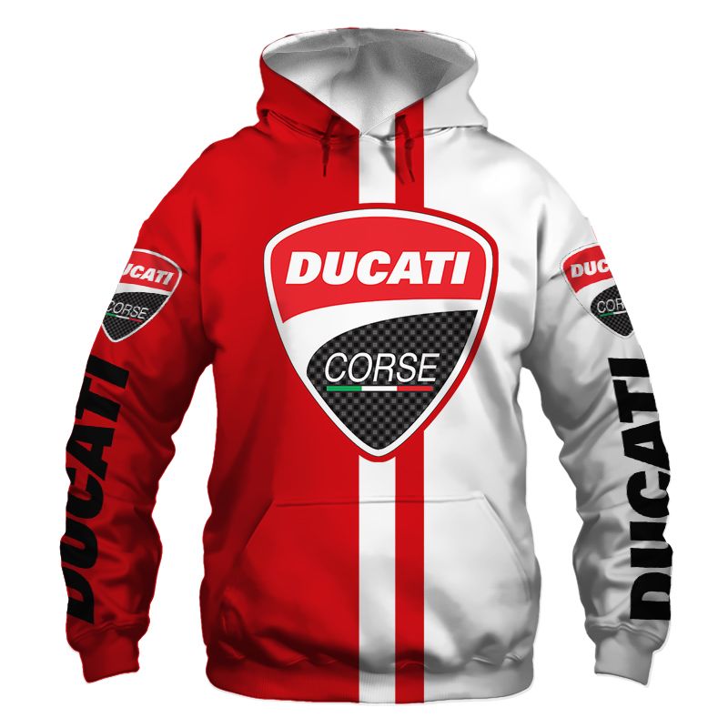 Ducati T-Shirt Hoodie Apparel 3D  Full Printing Clothing, Shirt, Hoodie, Zip Hoodie, Down Jacket, Short, Jogger, Bomber Jacket Apparel - Image 3