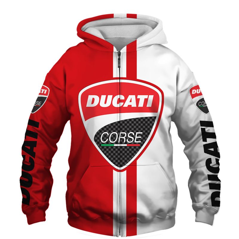 Ducati T-Shirt Hoodie Apparel 3D  Full Printing Clothing, Shirt, Hoodie, Zip Hoodie, Down Jacket, Short, Jogger, Bomber Jacket Apparel - Image 4