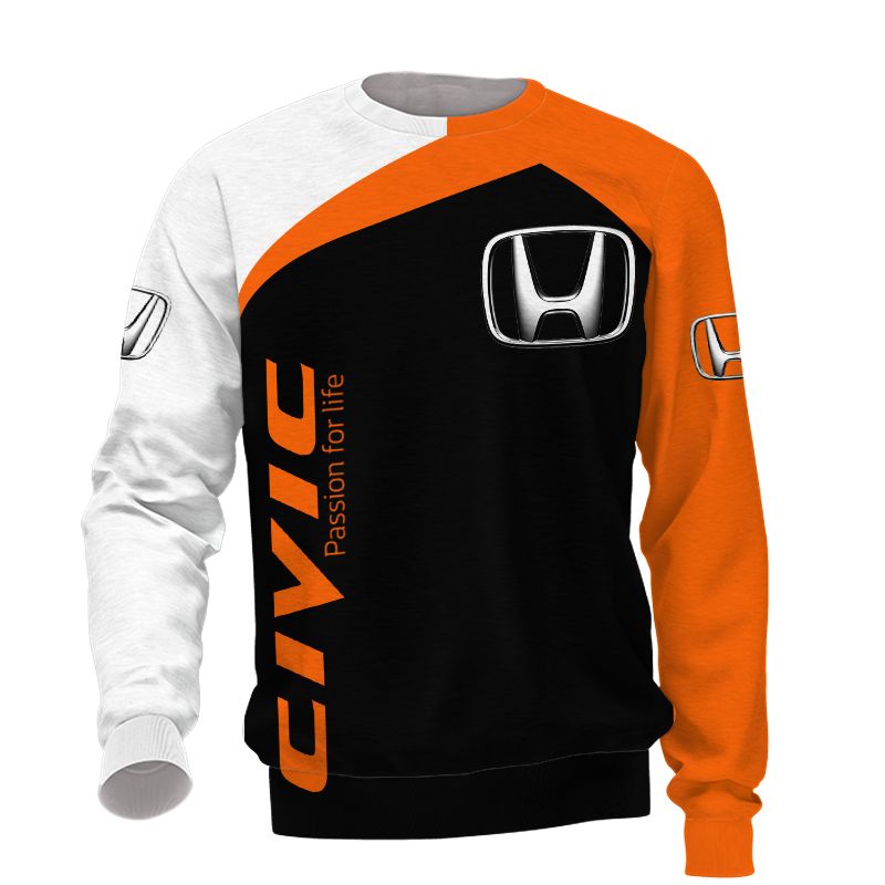Honda Civic T-Shirt Hoodie Apparel 3D  Full Printing Clothing, Shirt, Hoodie, Zip Hoodie, Down Jacket, Short, Jogger, Bomber Jacket Apparel - Image 5