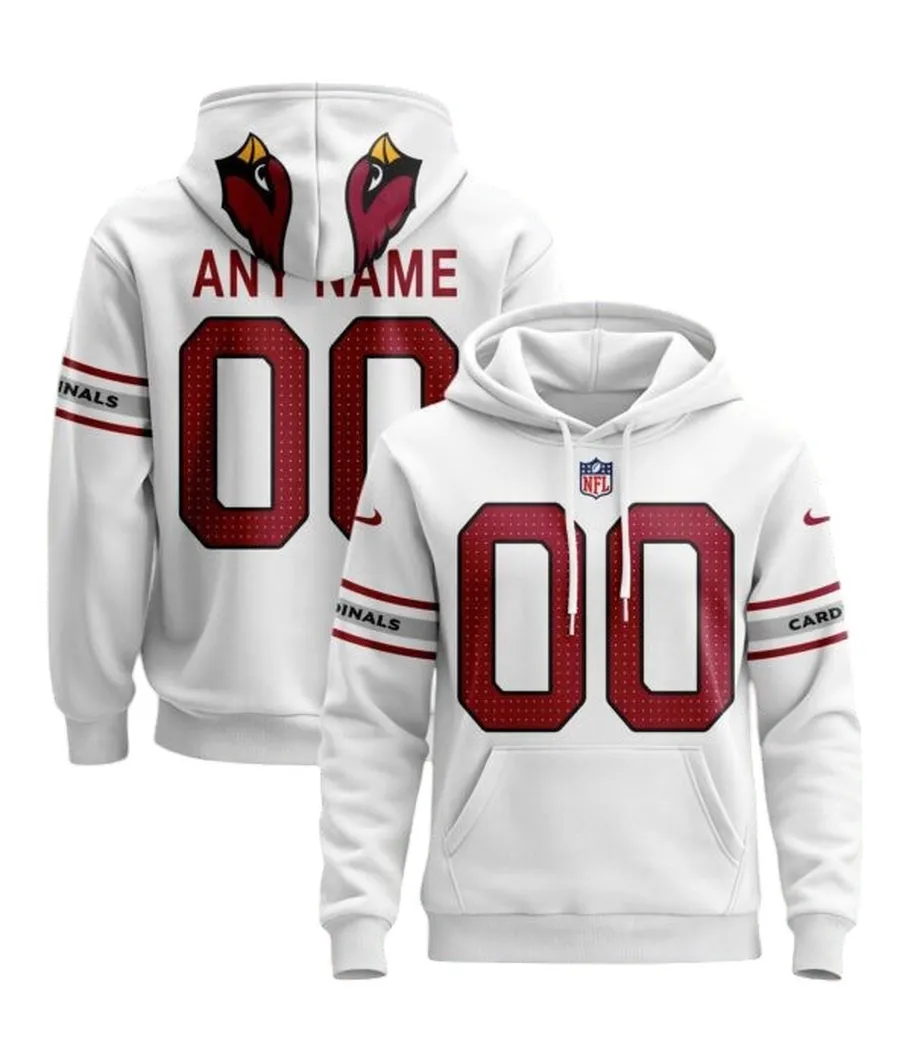Arizona Cardinals NFL Hoodie Custom Men White Streetwear Fan Hoodie