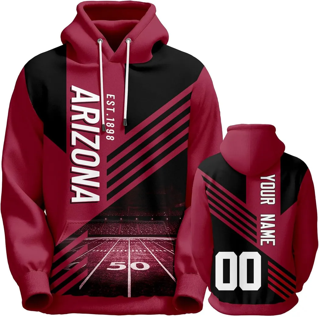 Arizona Cardinals NFL Hoodie Custom Dark Red Casual Sport Fullover Hoodie