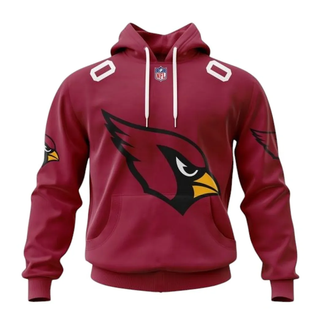 Arizona Cardinals NFL Hoodie Custom Dark RedCasual Sport Fullover Hoodie