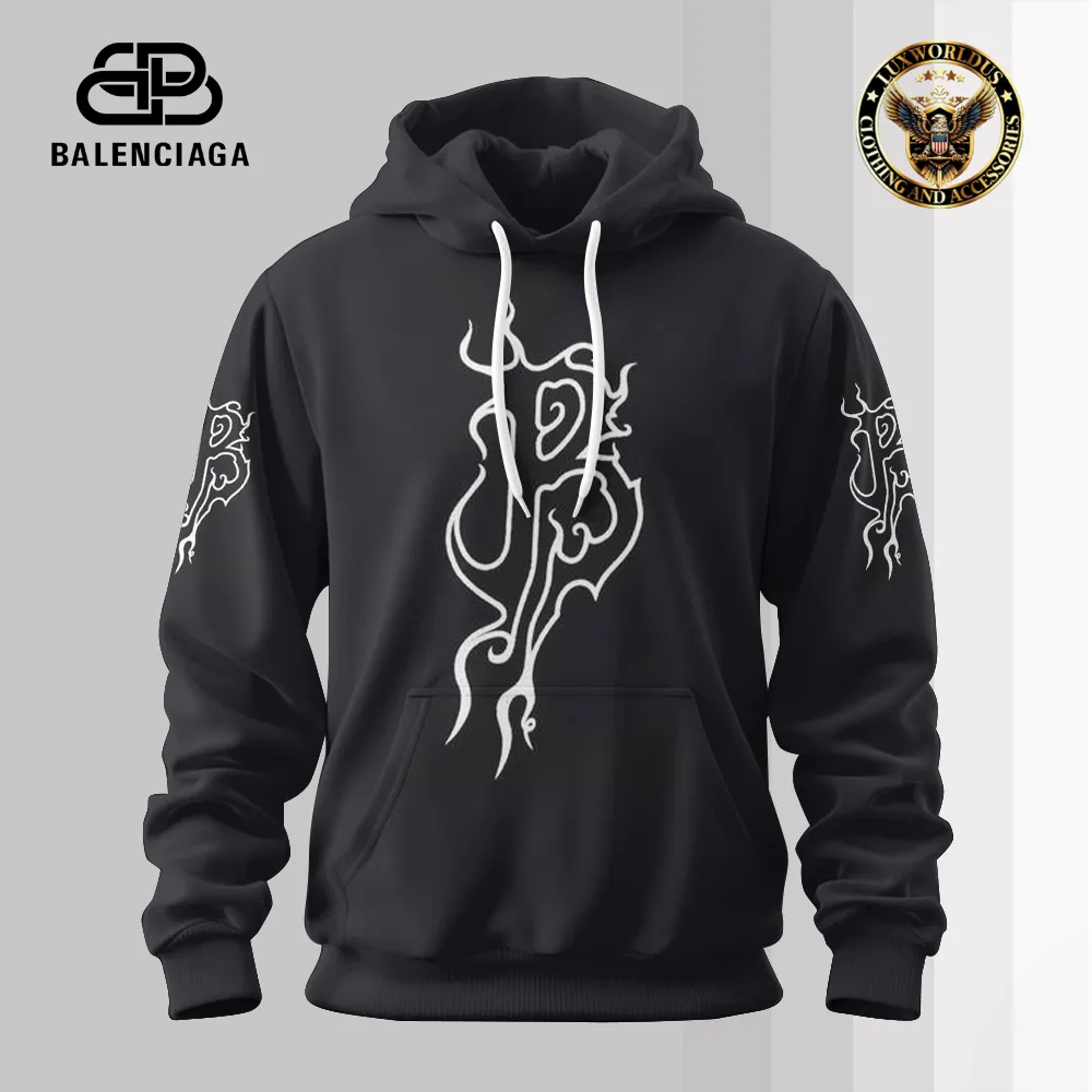 Balenciaga Black Premium Hoodie For Men Best Selling 2025