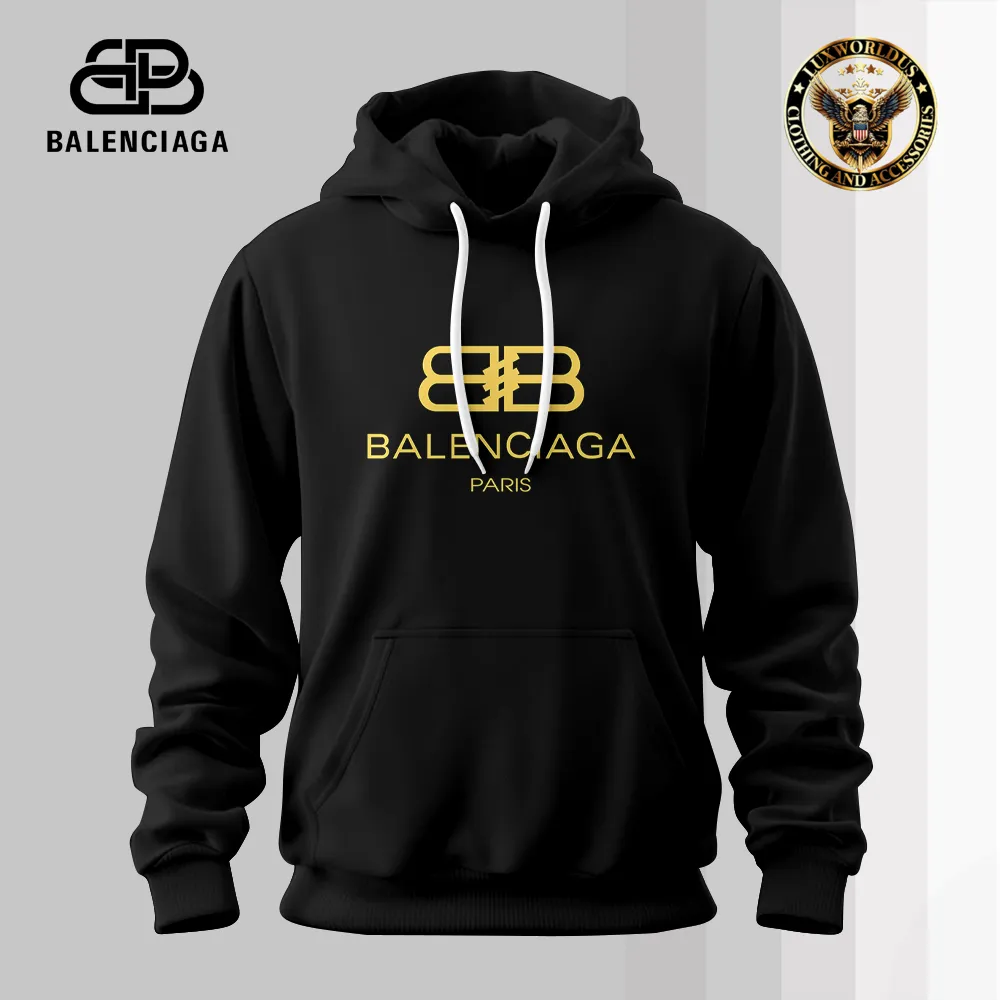 Balenciaga Logo Yellow Premium Hoodie For Kids And Adults