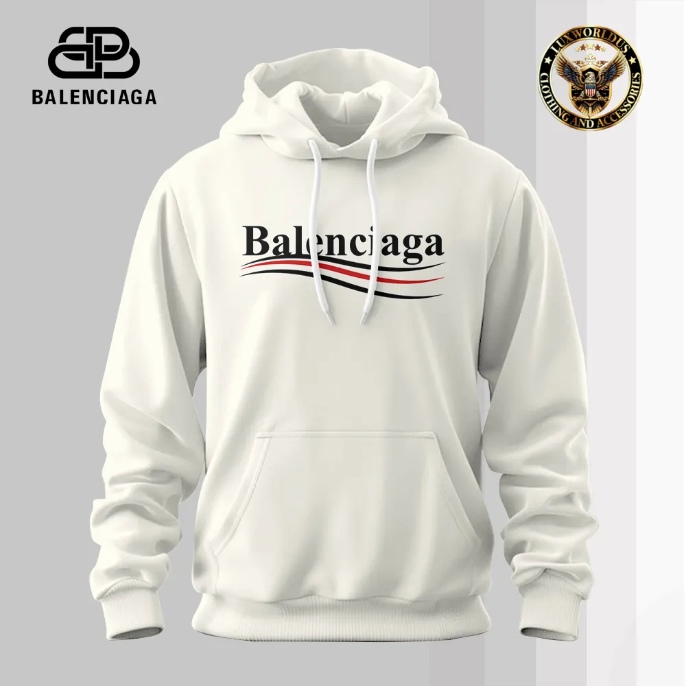 Balenciaga White Luxury Brand Hoodie For Men