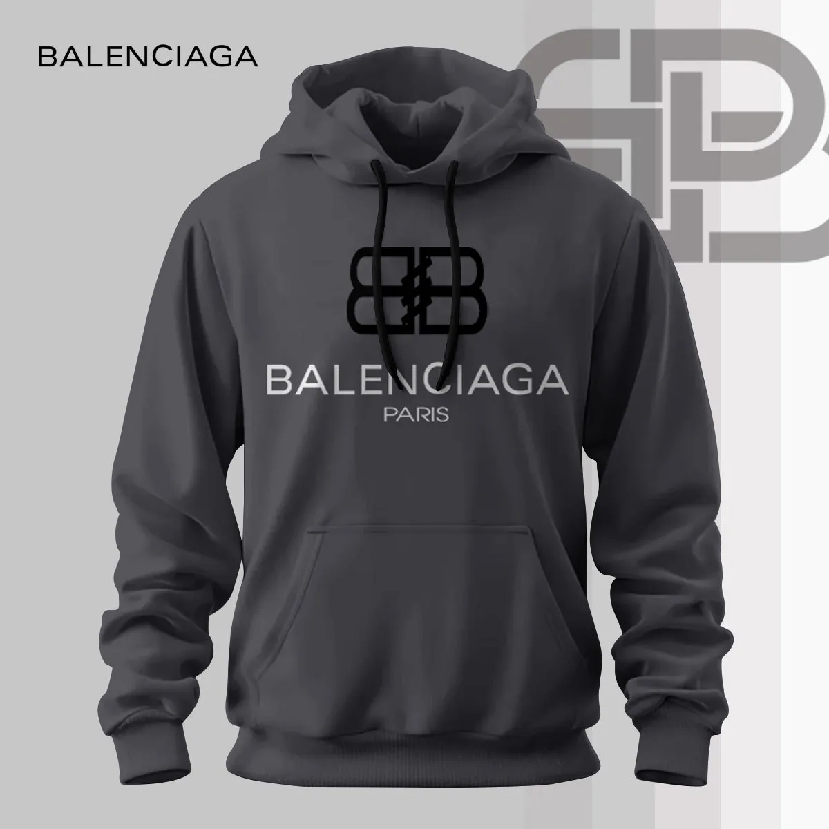 Balenciaga Gray Brand Hoodie For Kids And Adults