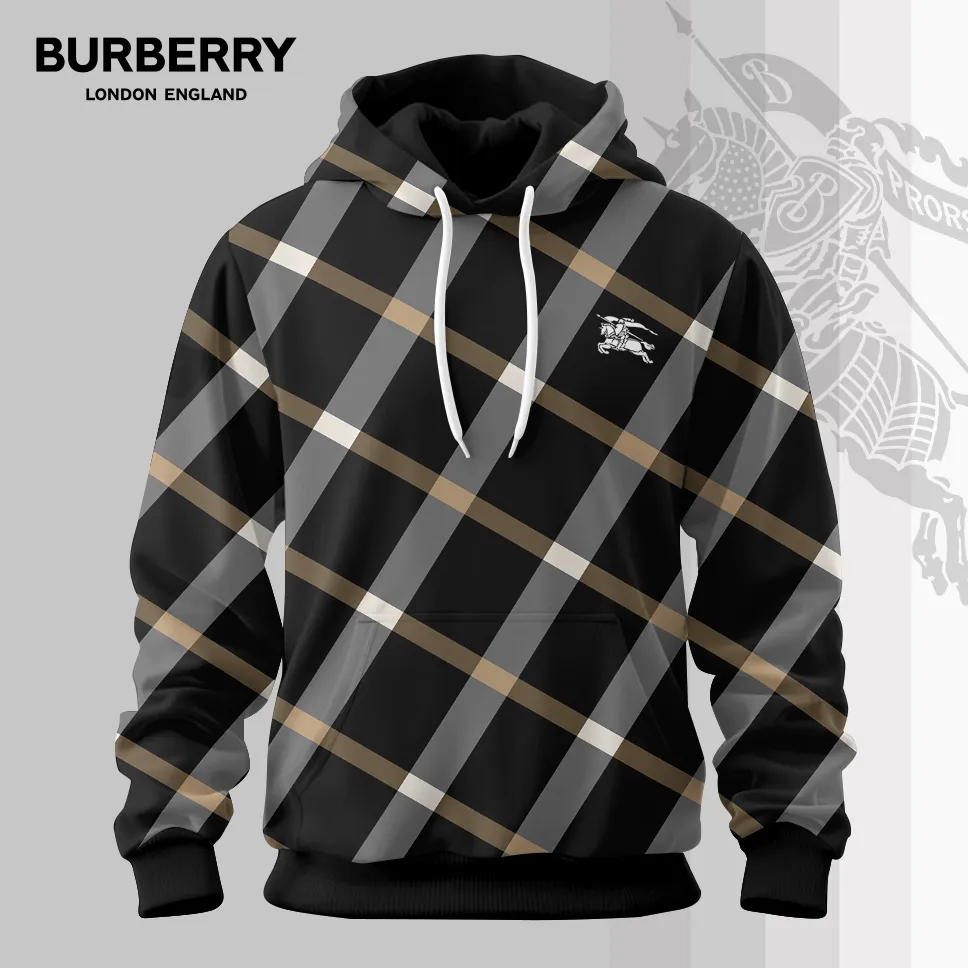Burberry Equestrian Tb Luxury Classic Hoodie Black