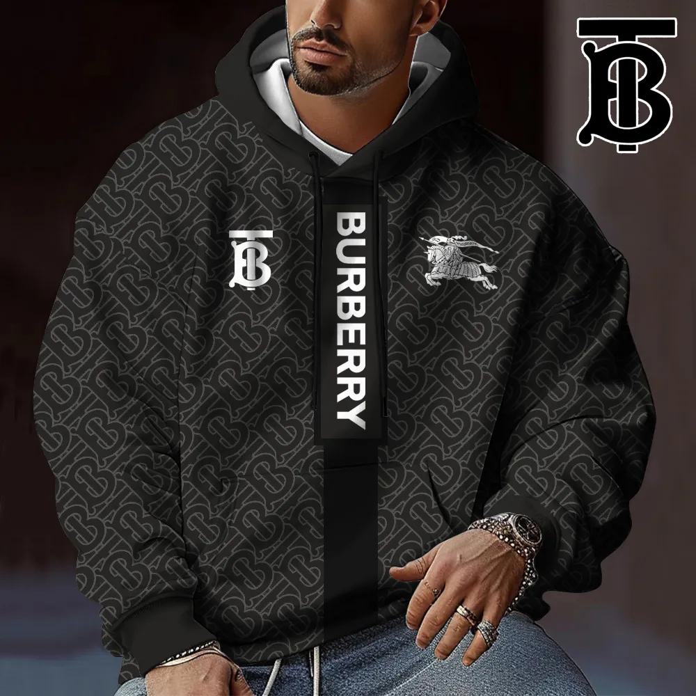 Burberry Equestrian Luxury Hoodie For Men Gray 
