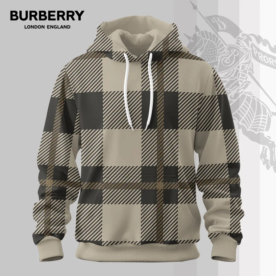 Burberry Damier Luxury Classic Hoodie For Men