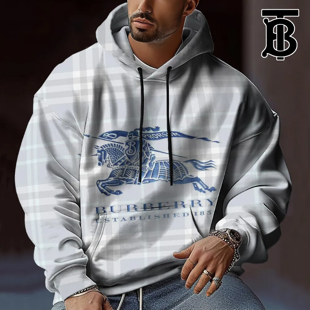 Burberry Established 1856 Limited Edition Hoodie Hot Trends 2025 Blue