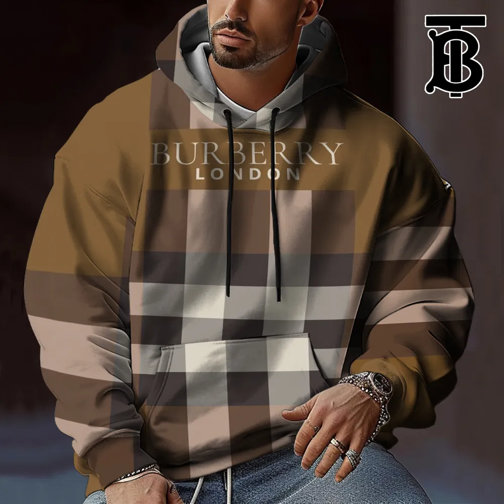Burberry London Luxury Classic Hoodie For Men