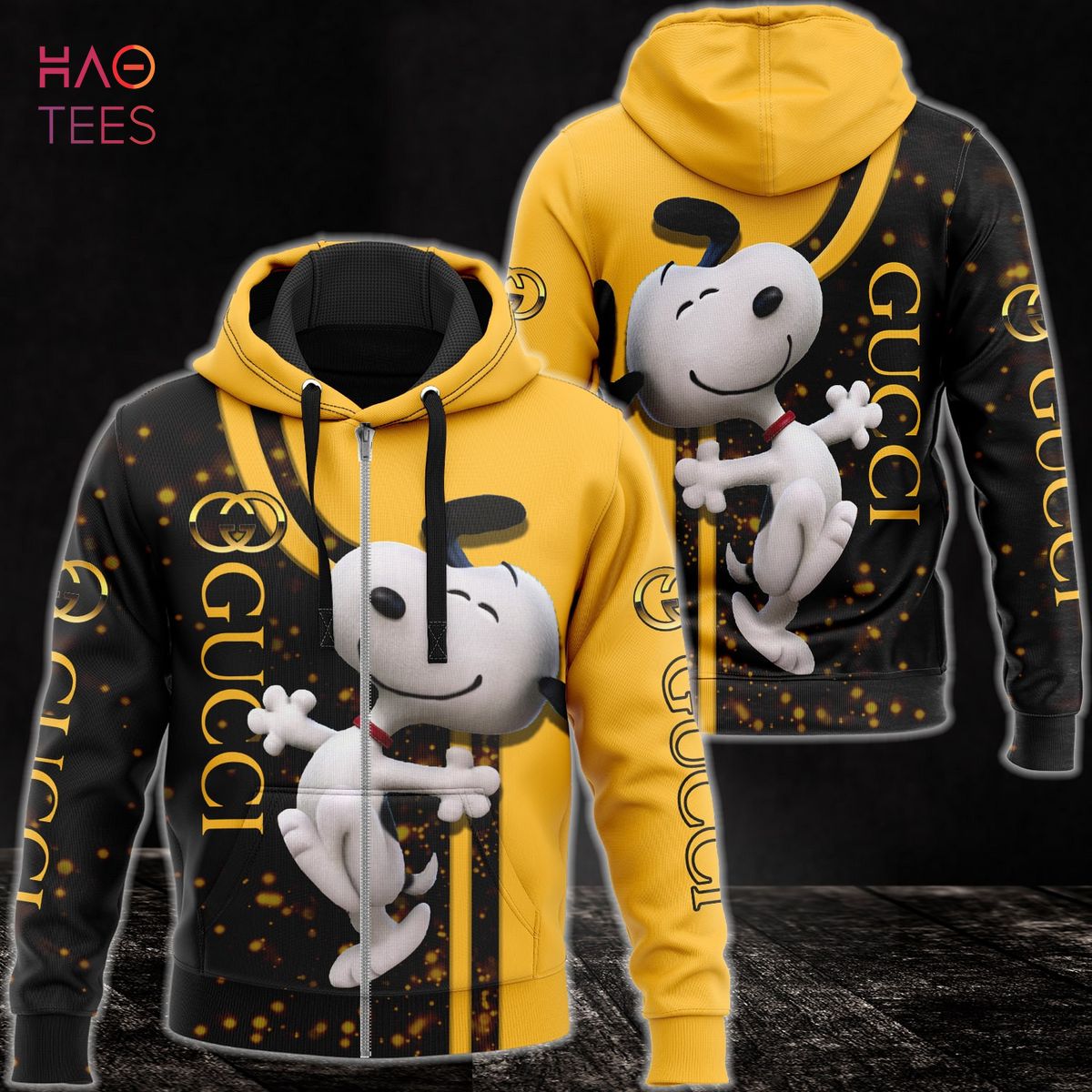 Best Gucci Snoopy Luxury 3D Zip Hoodie