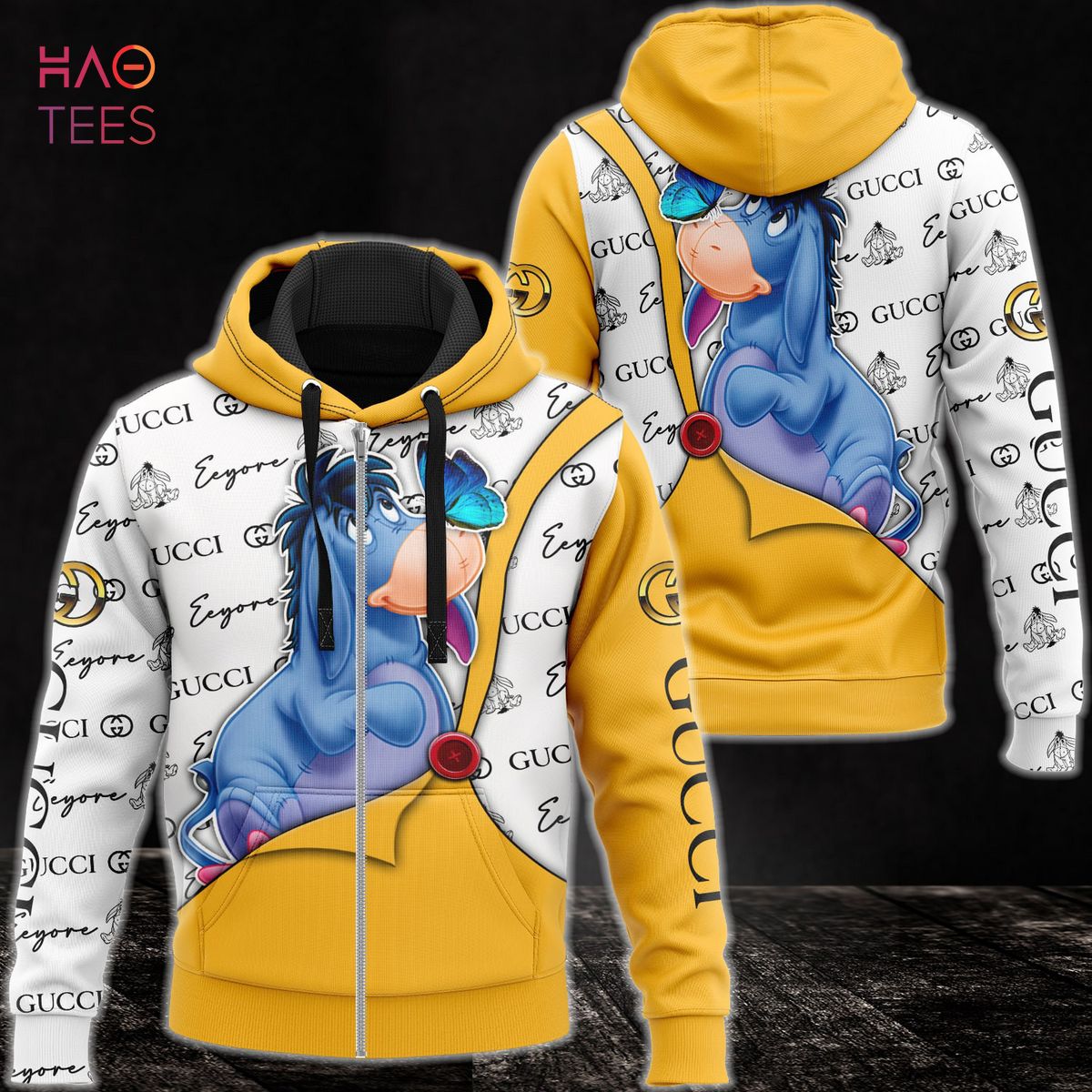 Gucci Eeyore Luxury 3D Zip Hoodie For Kids