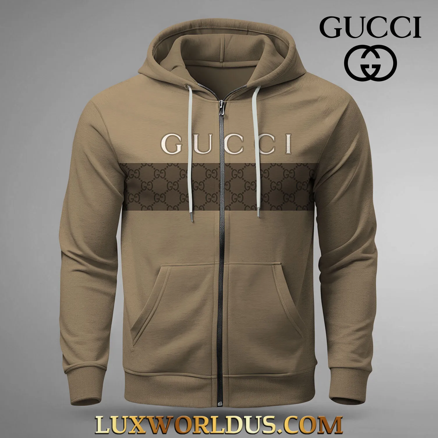 GUCCI 2025 Luxury classic ZIP HOODIE for men women Medium Fit