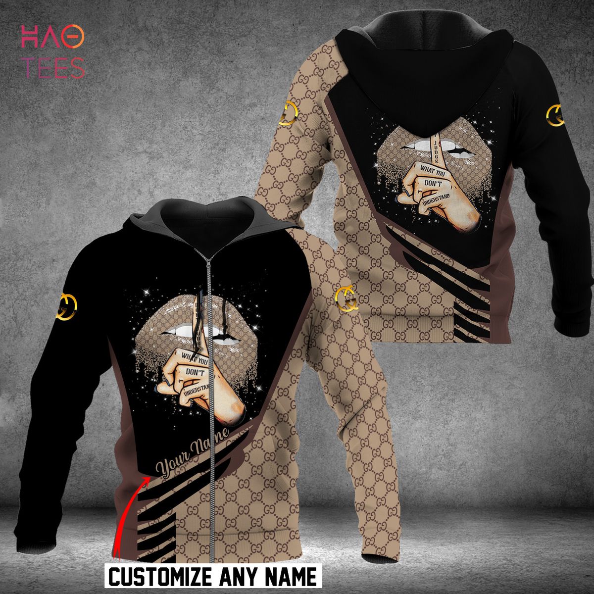 Hot Gucci Brown Mix Black Luxury 3D Hoodie Limited Edition