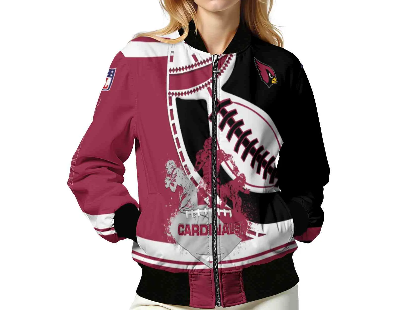 Arizona Cardinals NFL Bomber Jacket Women Team Bomber Jacket Custom For Sport Lovers