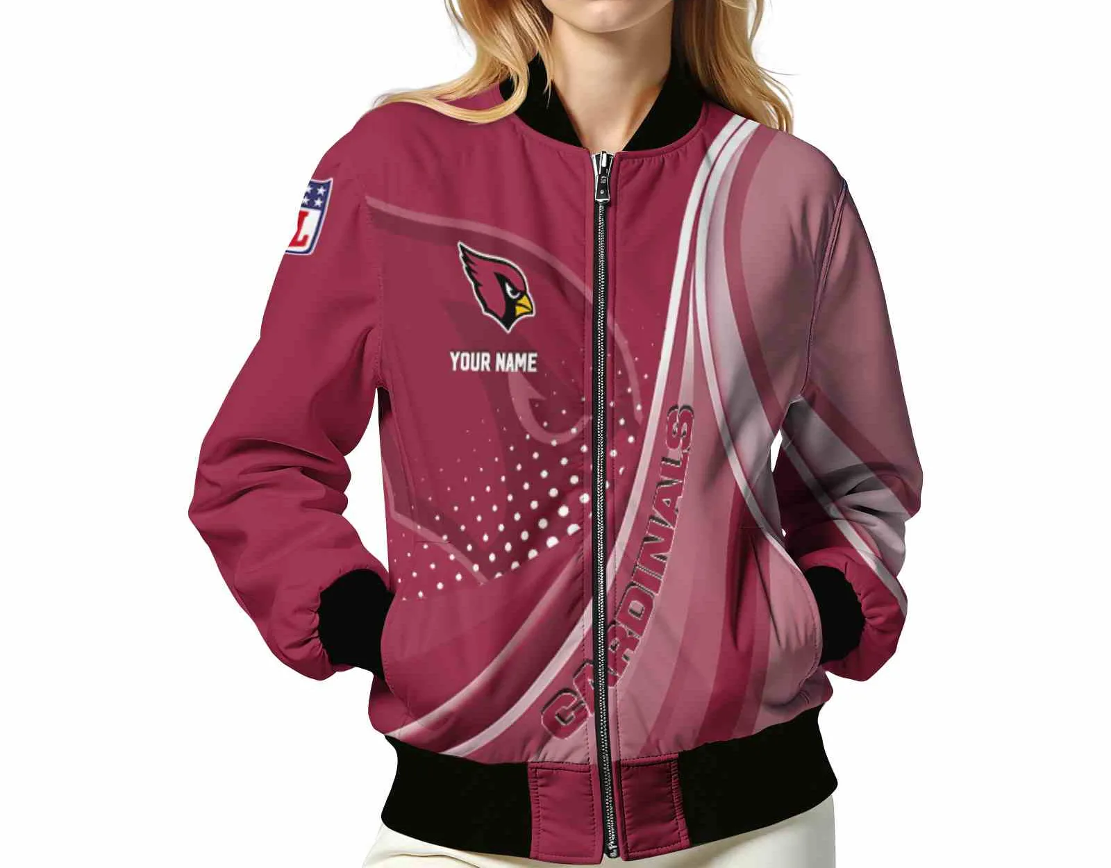 Arizona Cardinals NFL Bomber Jacket Dark Red Personalized Bomber Jacket For Sport Lovers