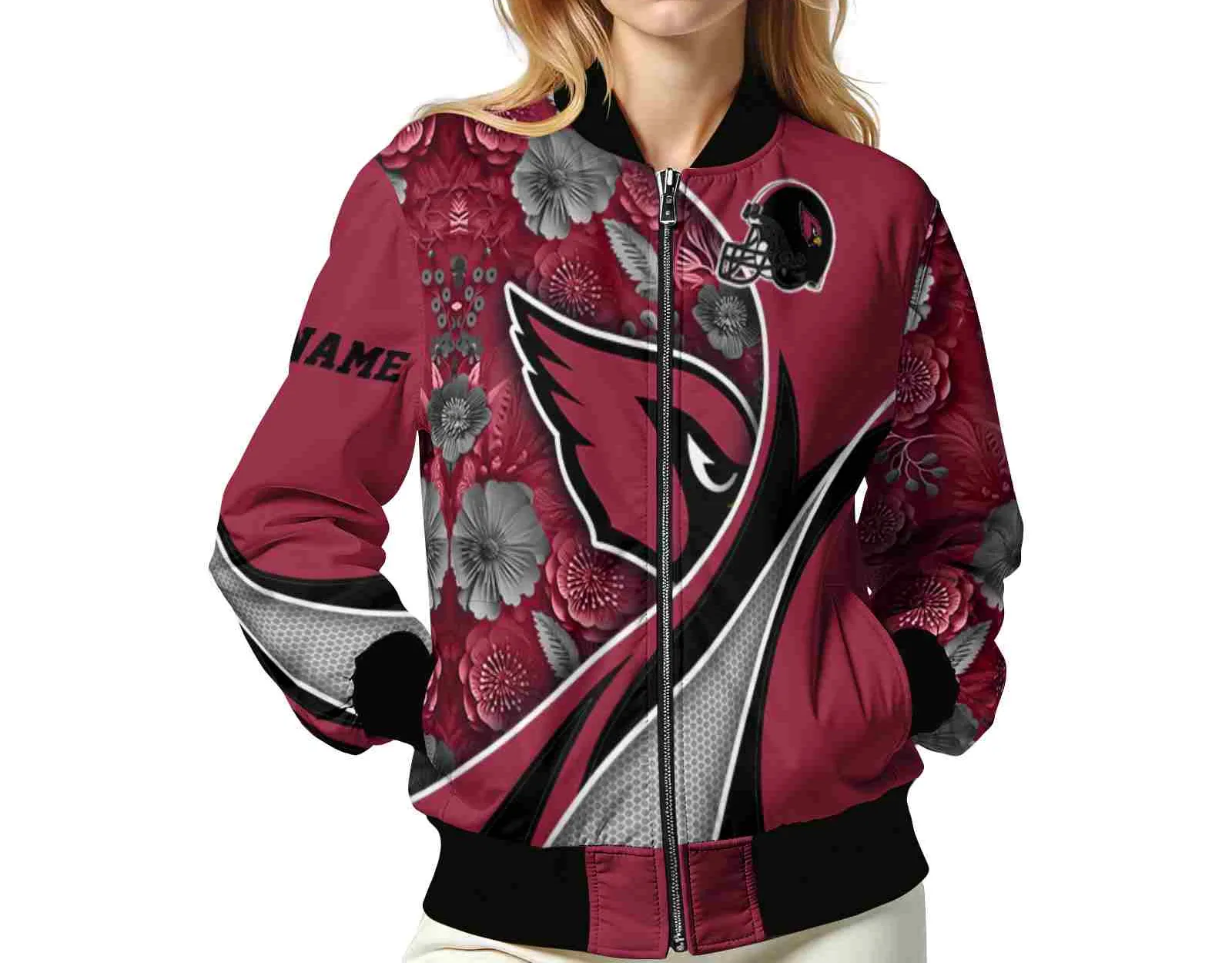 Arizona Cardinals NFL Bomber Jacket Dark Red Bomber Jacket For Sport Lovers