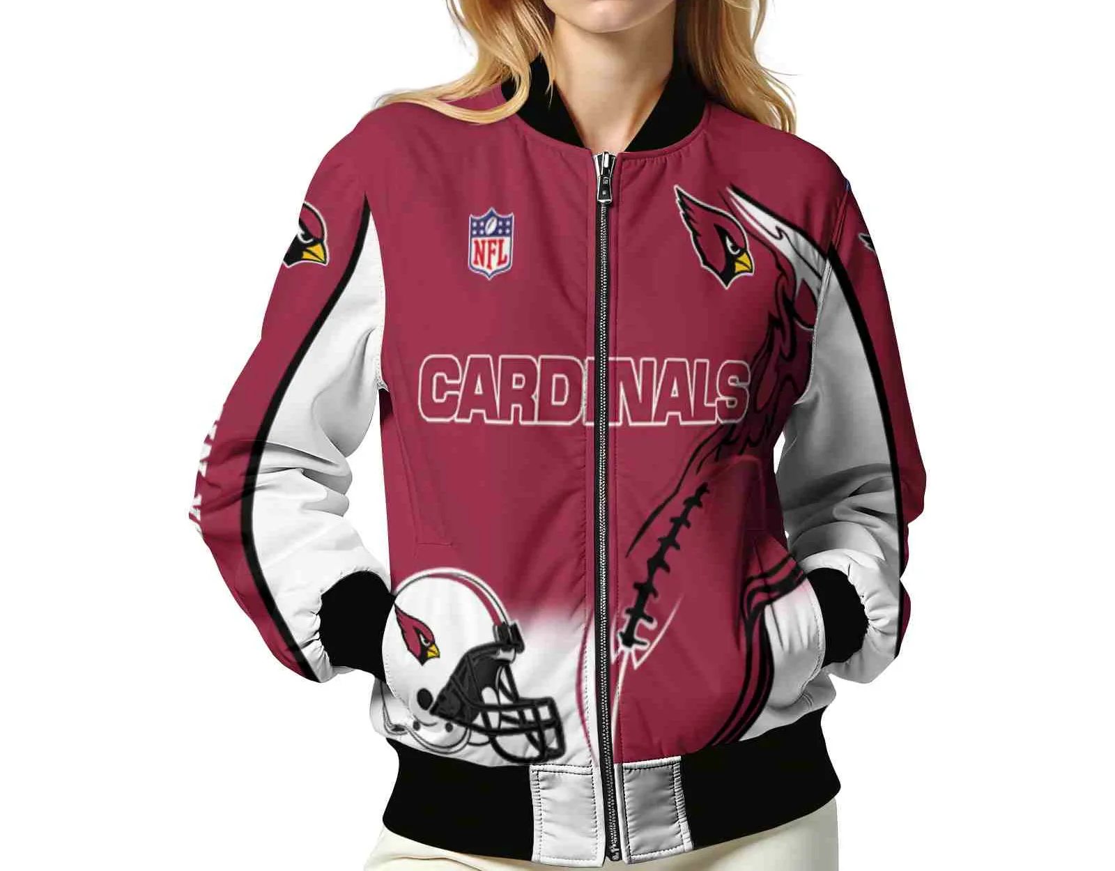Arizona Cardinals NFL Bomber Jacket Bomber Jacket Game Outfit For Sport Lovers