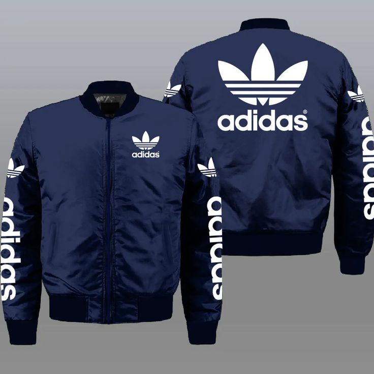 Adidas Blue Luxury Brand Premium 2025 Bomber Jacket Clothing Clothes Outfit For Men Women