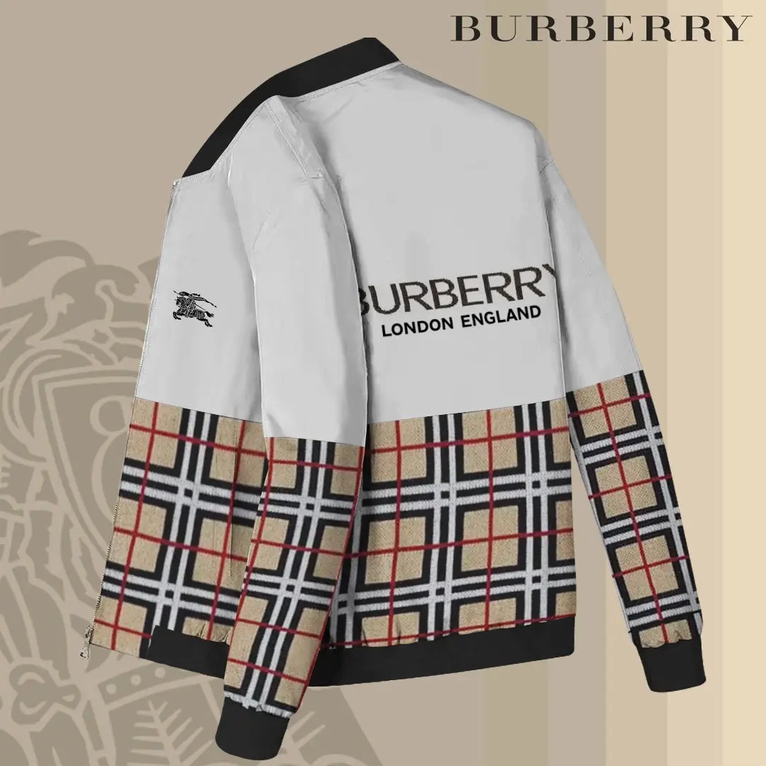 Burberry Established 1856 Premium Bomber Jacket Winter White