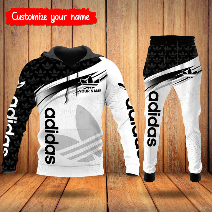 Adidas Combo Luxury Personalized  Premium Hoodie And Pants Large Fit