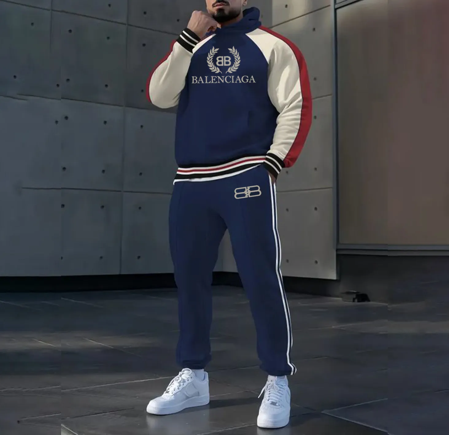 Balenciaga Premium Hoodie And Pants For Men Medium Fit