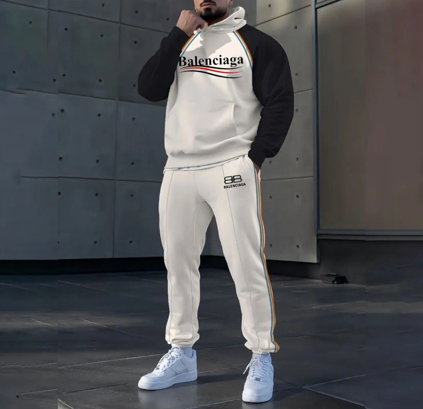 Balenciaga Luxury Hoodie And Pants For Men Large Fit