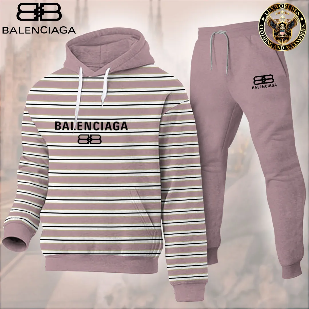 Balenciaga Pink Premium Classic Hoodie And Pants For Men Women