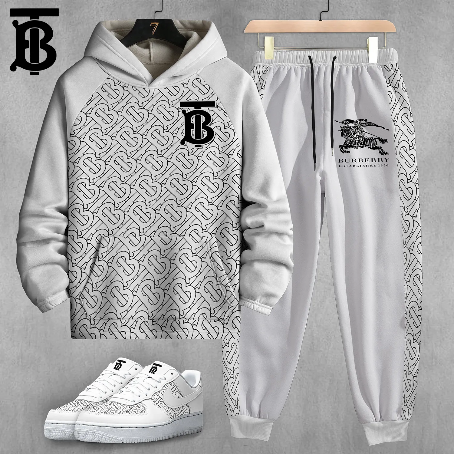 Burberry 2025 Luxury Brand Hoodie And Pants For Men Women