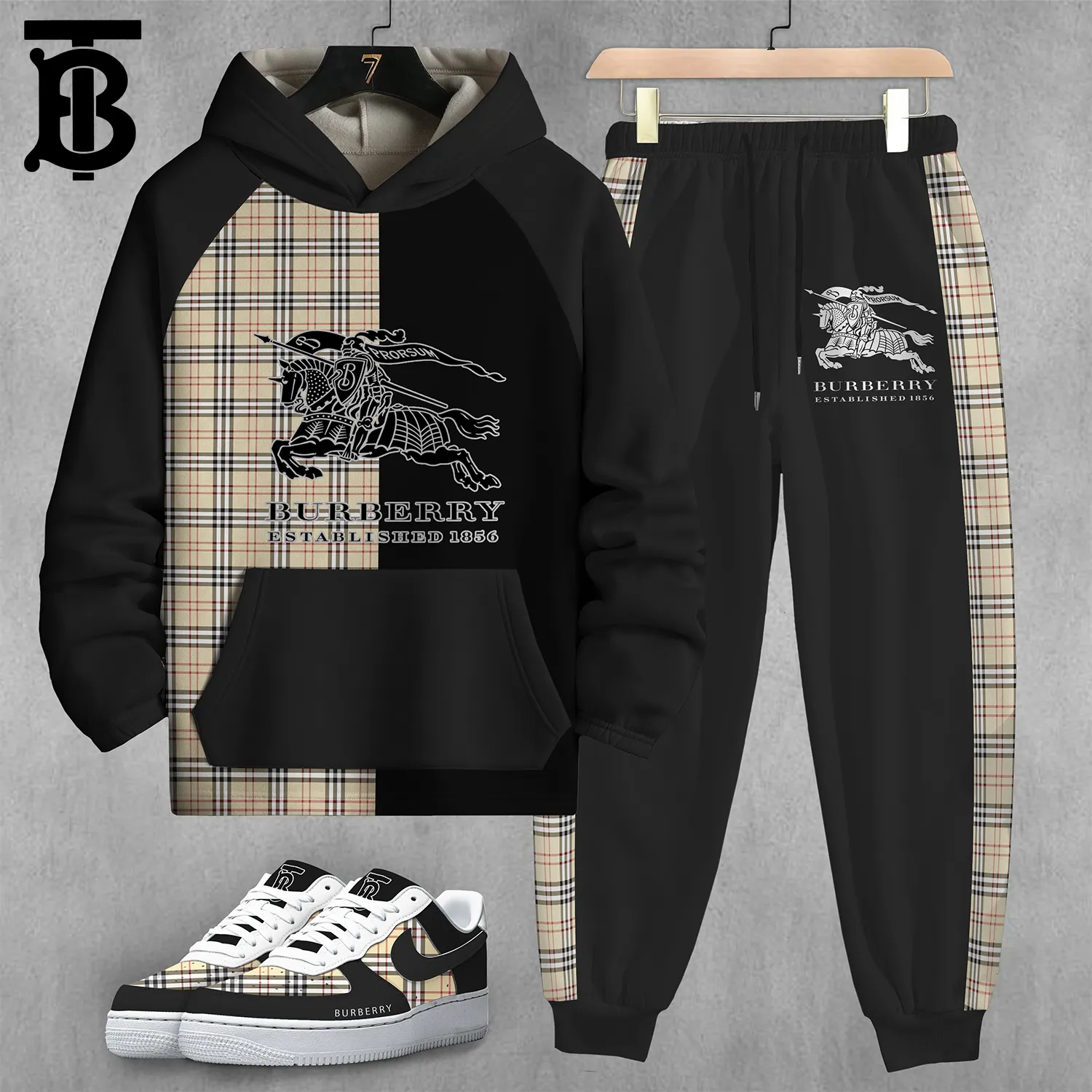 Burberry Classic Hoodie And Pants For Kids And Adults