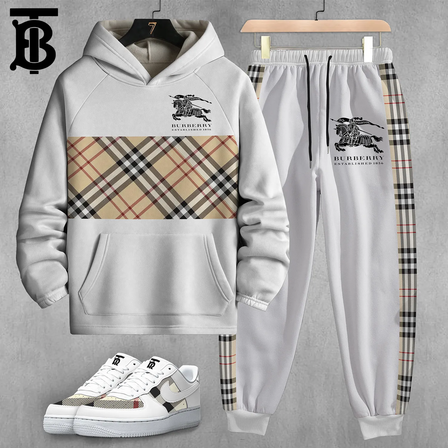 Burberry Classic Hoodie And Pants For Men