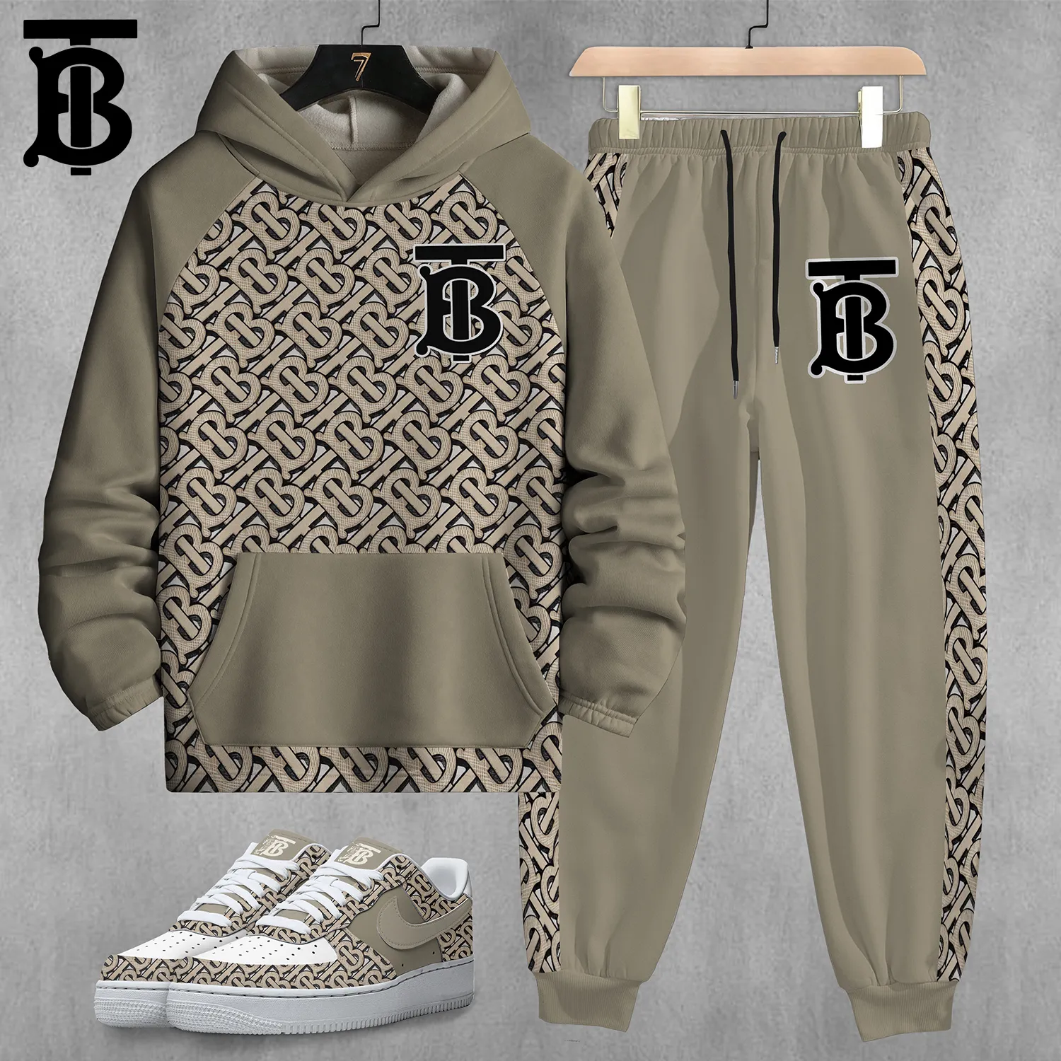 Burberry Luxury Hoodie And Pants For Men Women