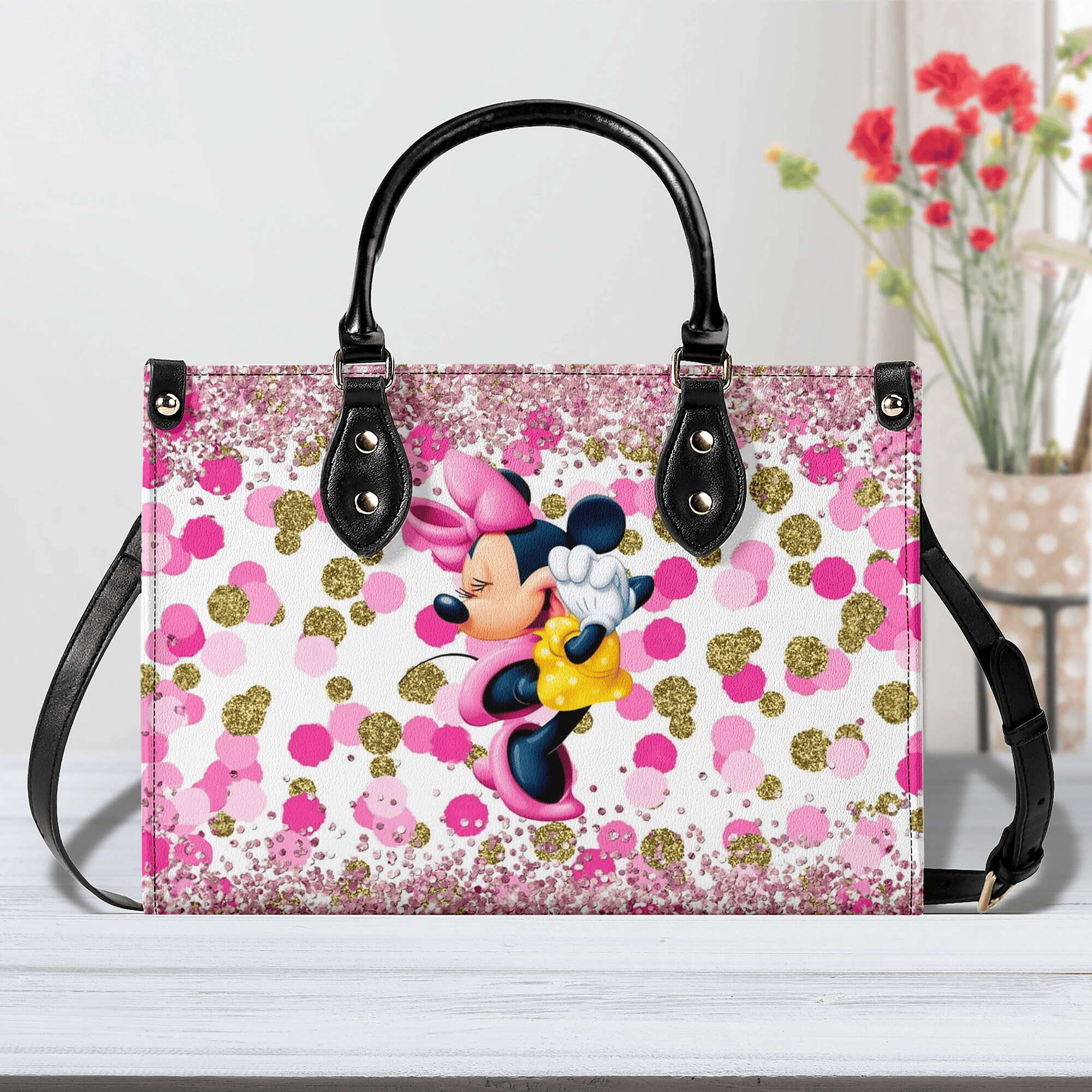 Minnie Mouse Cute Leather Handbags, Crossbody Shoulder Bag Lady Simple Style  - Image 2